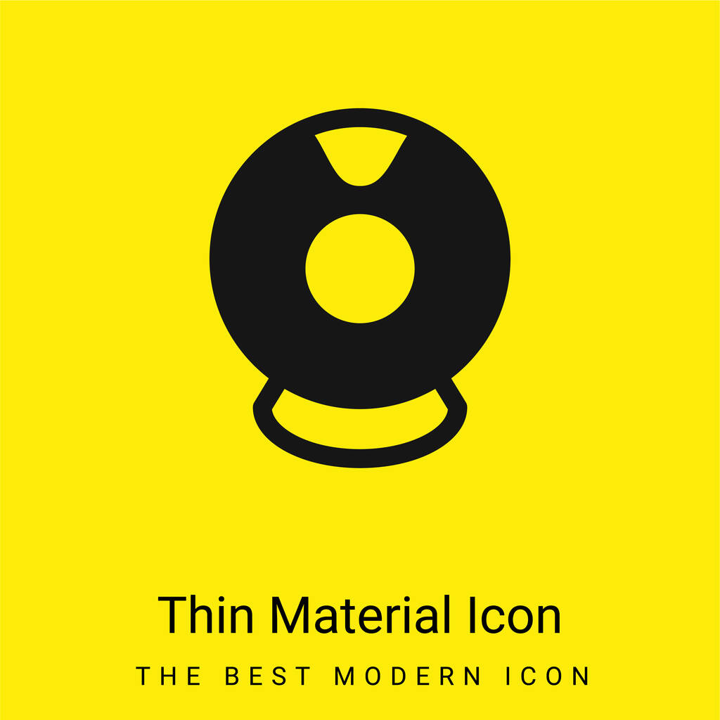 Big Webcam mínimo icono de material amarillo brillante - Vector, Imagen