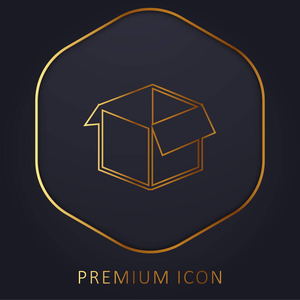 Box Open Shape золотая линия премиум-логотип или значок - Вектор,изображение