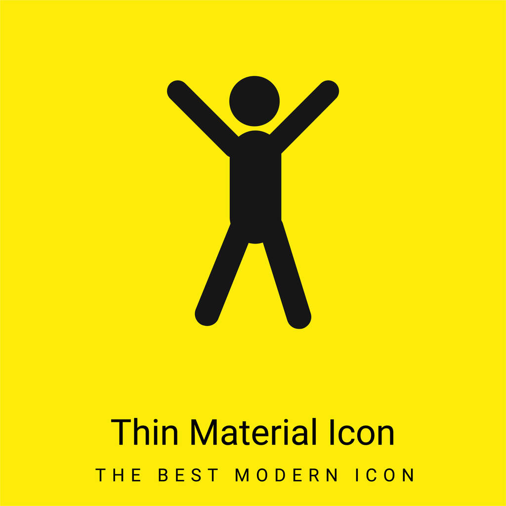 Ramena nahoru minimální jasně žlutá ikona materiálu - Vektor, obrázek