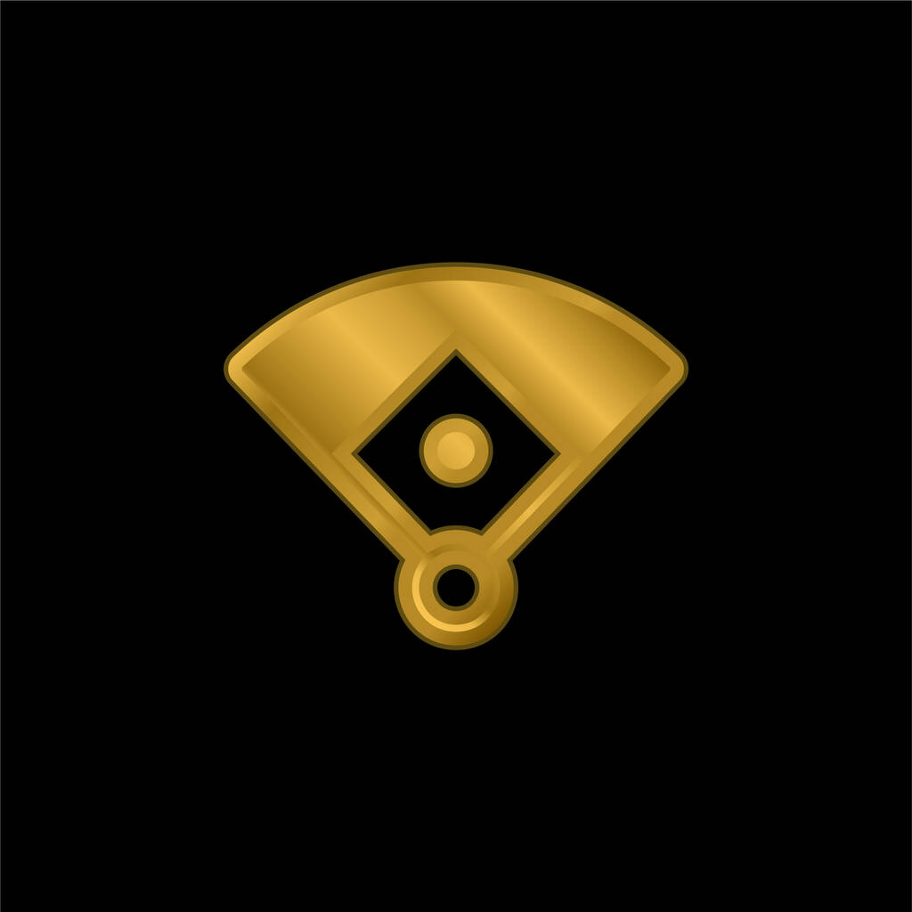 Позолоченная икона или вектор логотипа бейсбола с бриллиантом - Вектор,изображение
