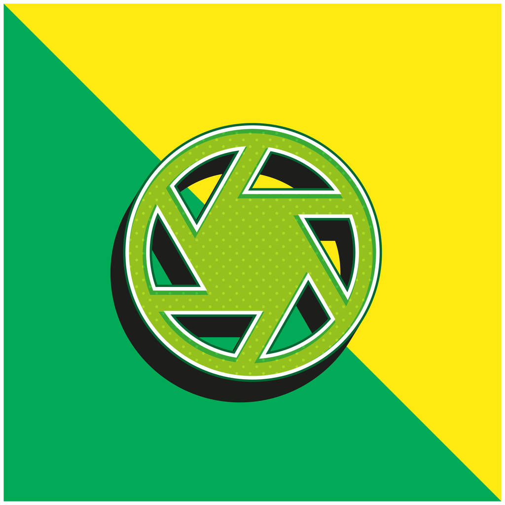 絞りグリーンと黄色のモダンな3Dベクトルアイコンのロゴ - ベクター画像