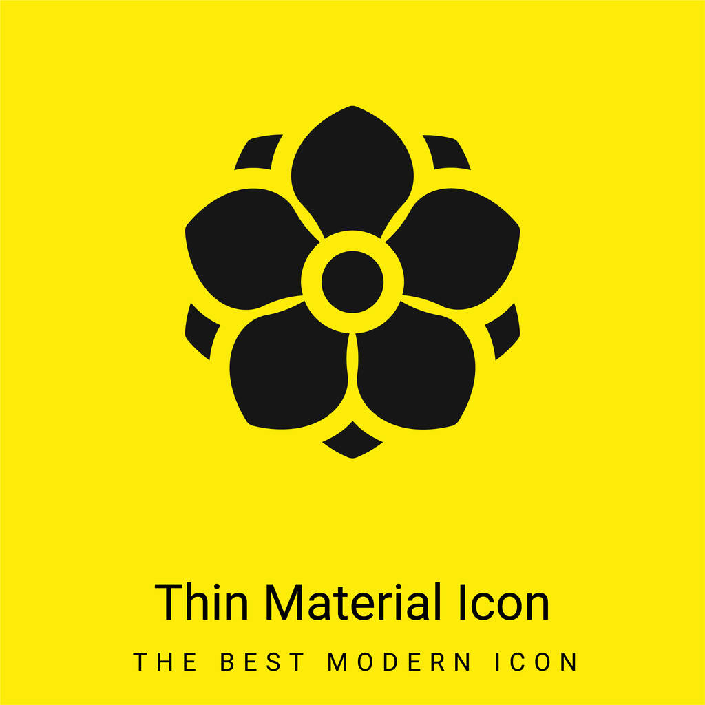 Anemone minimal bright yellow material icon - Vector, Image