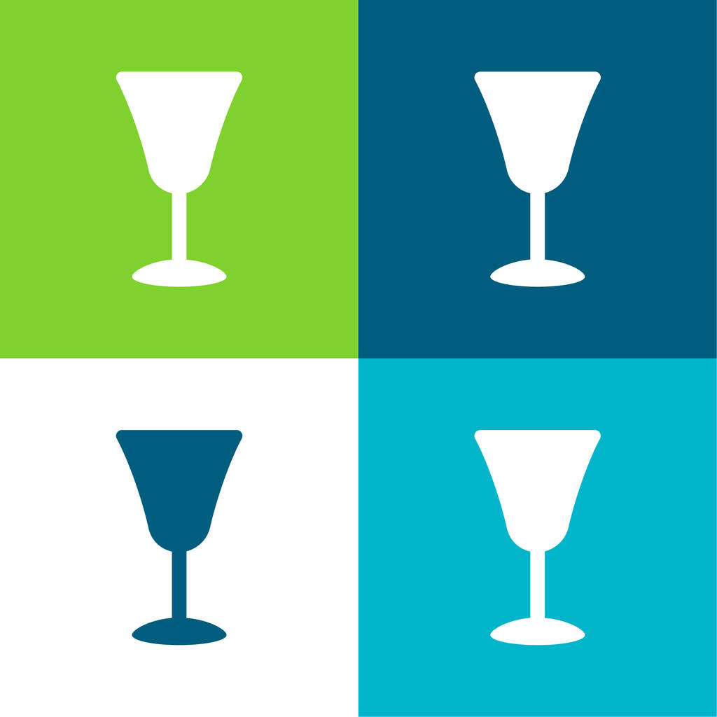 Gran copa plana de cuatro colores mínimo icono conjunto - Vector, Imagen