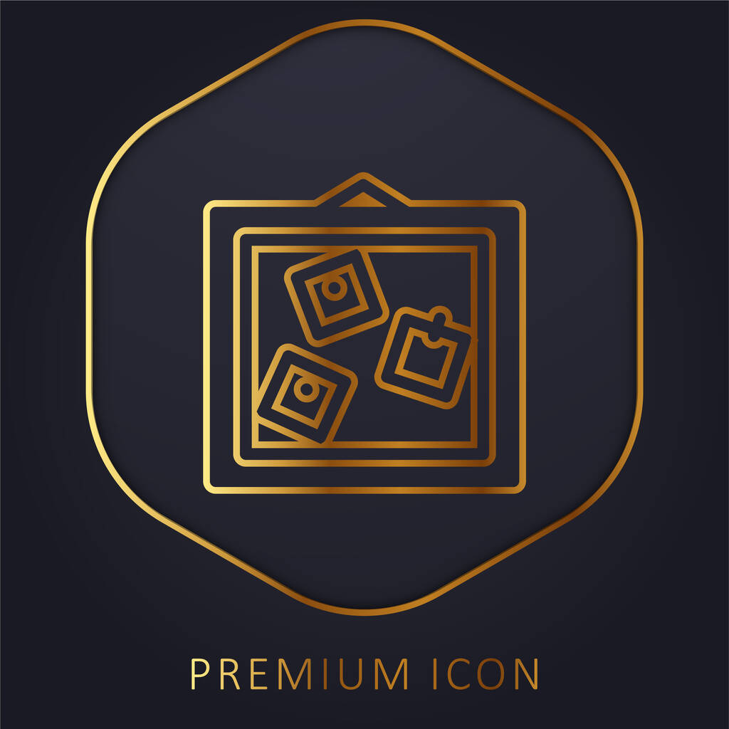 Junta de línea de oro logotipo premium o icono - Vector, imagen