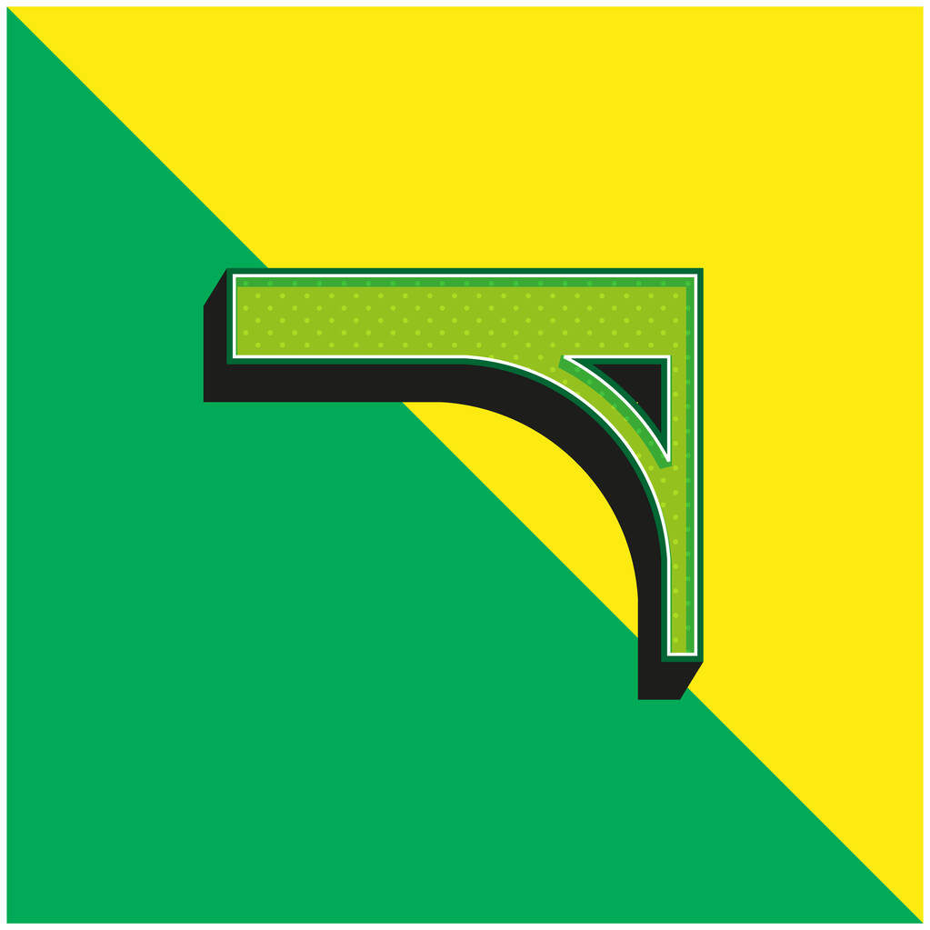 Bracket Groen en geel modern 3D vector icoon logo - Vector, afbeelding