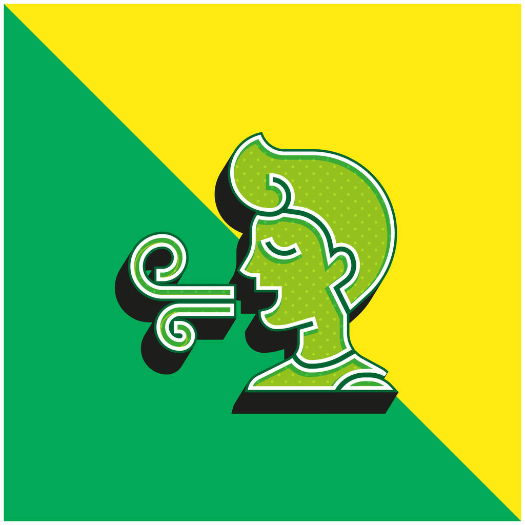 悪い息緑と黄色の現代的な3dベクトルアイコンのロゴ - ベクター画像