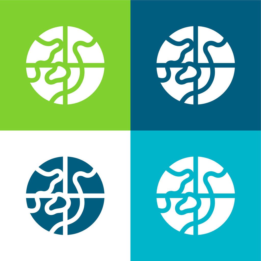 Arctic Flat quatro cores conjunto de ícones mínimos - Vetor, Imagem