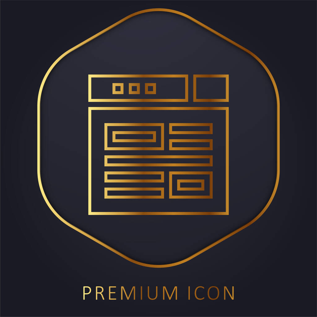 Blogging golden line premium logo or icon - Vector, Image