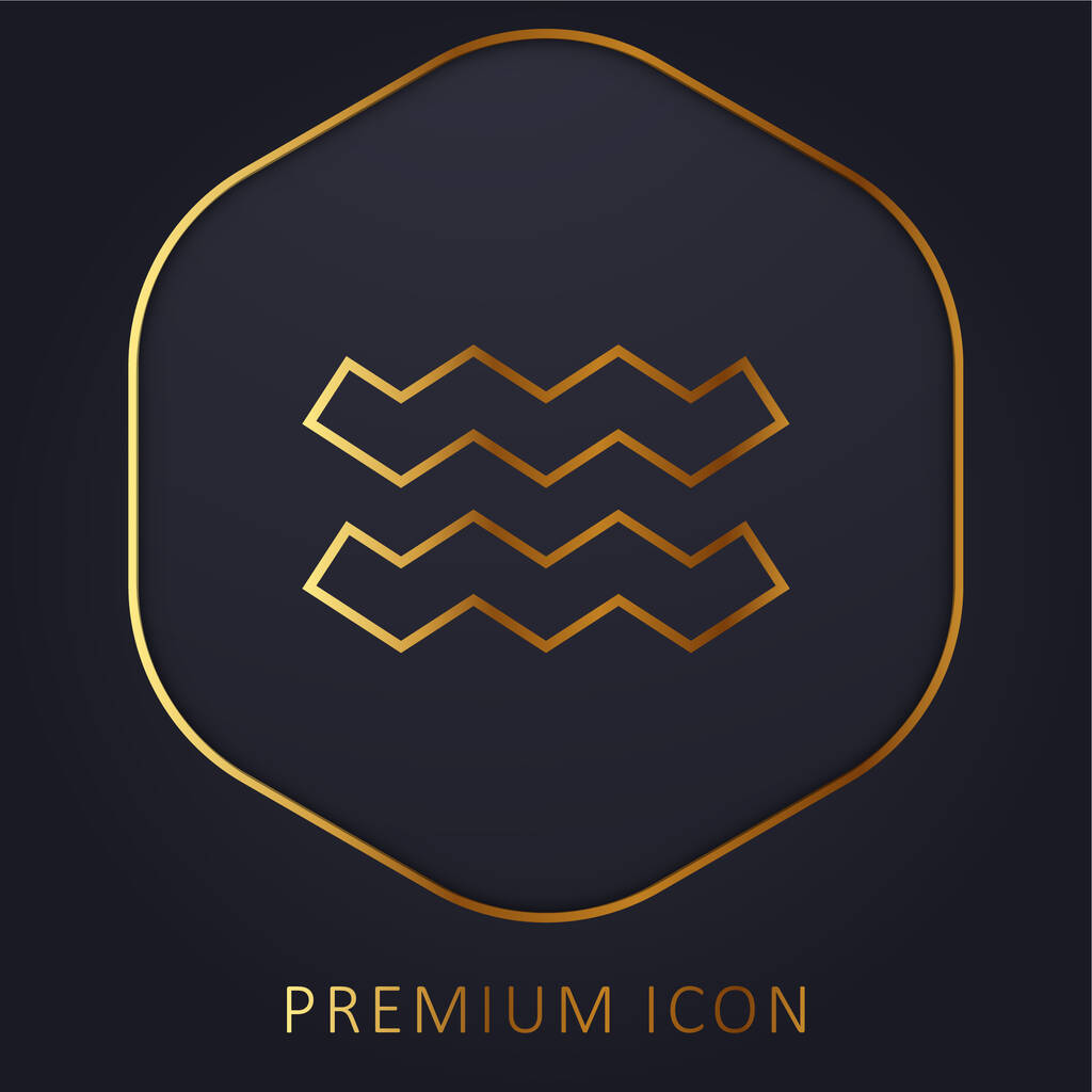 Złota linia wodna logo premium lub ikona - Wektor, obraz
