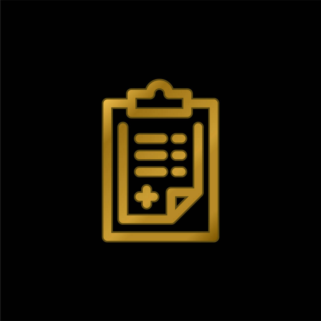 Forma de admisión chapado en oro icono metálico o vector de logotipo - Vector, imagen