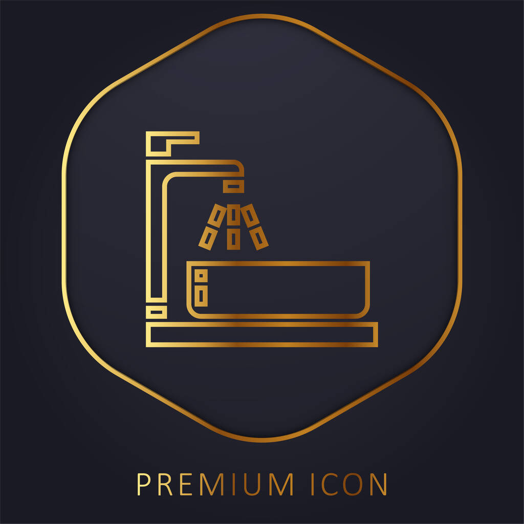 Valuma kultainen viiva premium logo tai kuvake - Vektori, kuva