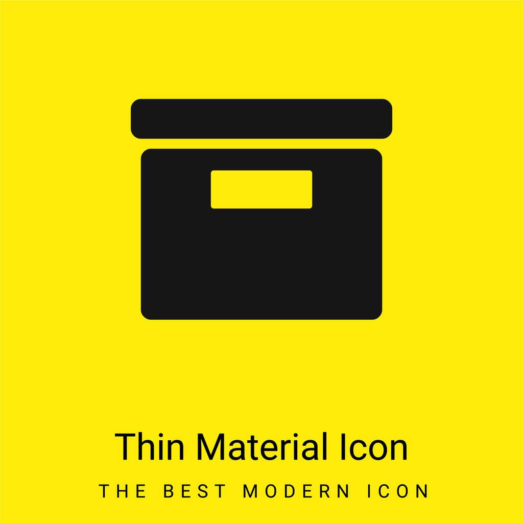 Box From Side View minimal bright yellow material icon - Vector, Image