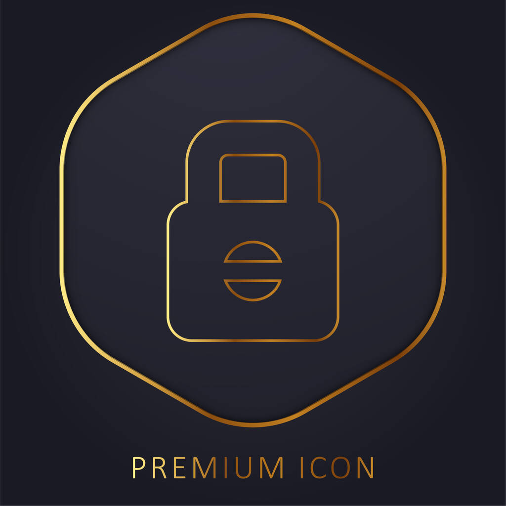 Blocked golden line premium logo or icon - Vector, Image