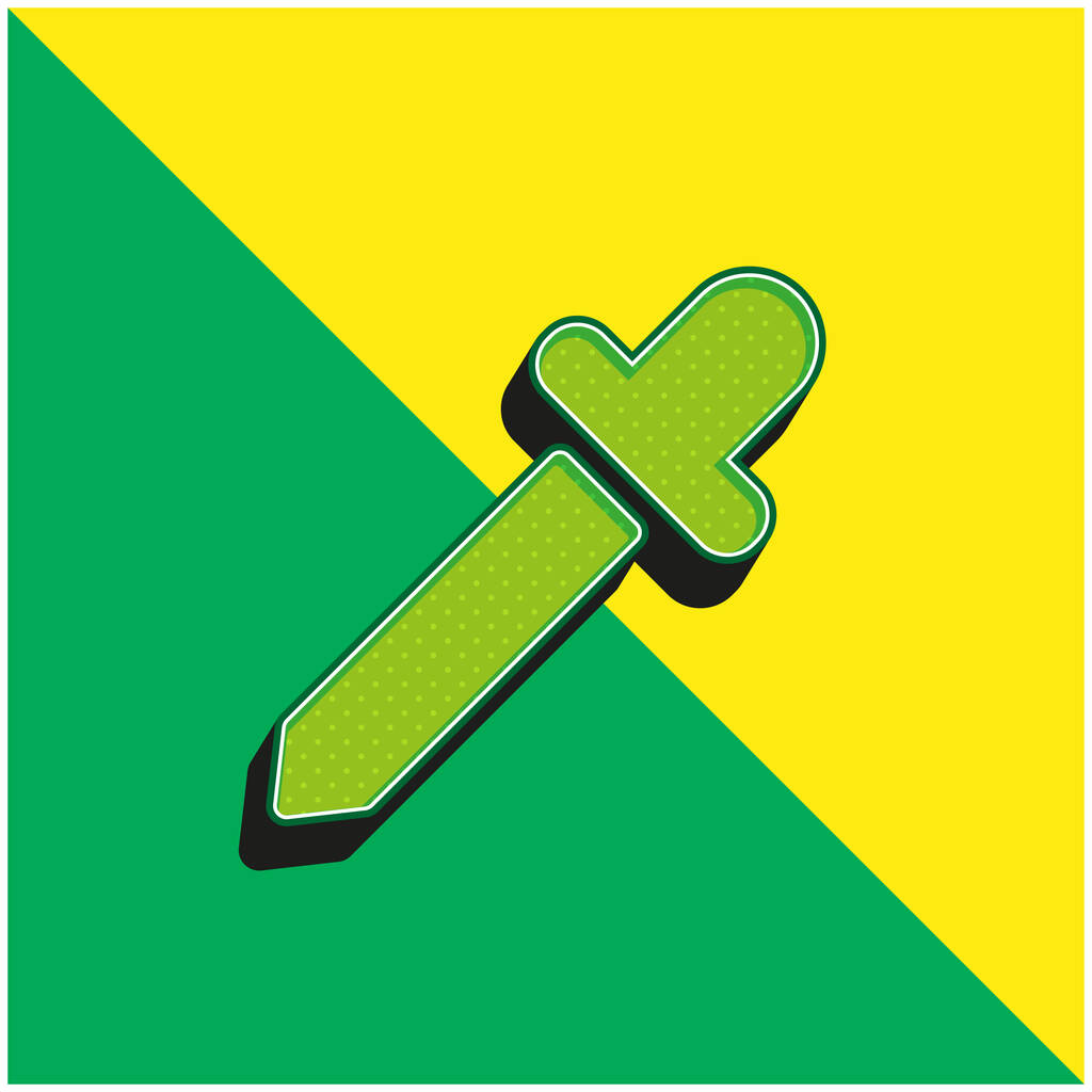 Czarny Dropper Zielony i żółty nowoczesny ikona wektora 3D logo - Wektor, obraz