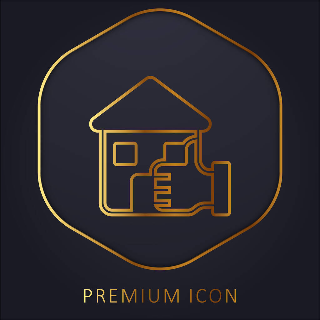 Melhor escolha linha dourada logotipo premium ou ícone - Vetor, Imagem