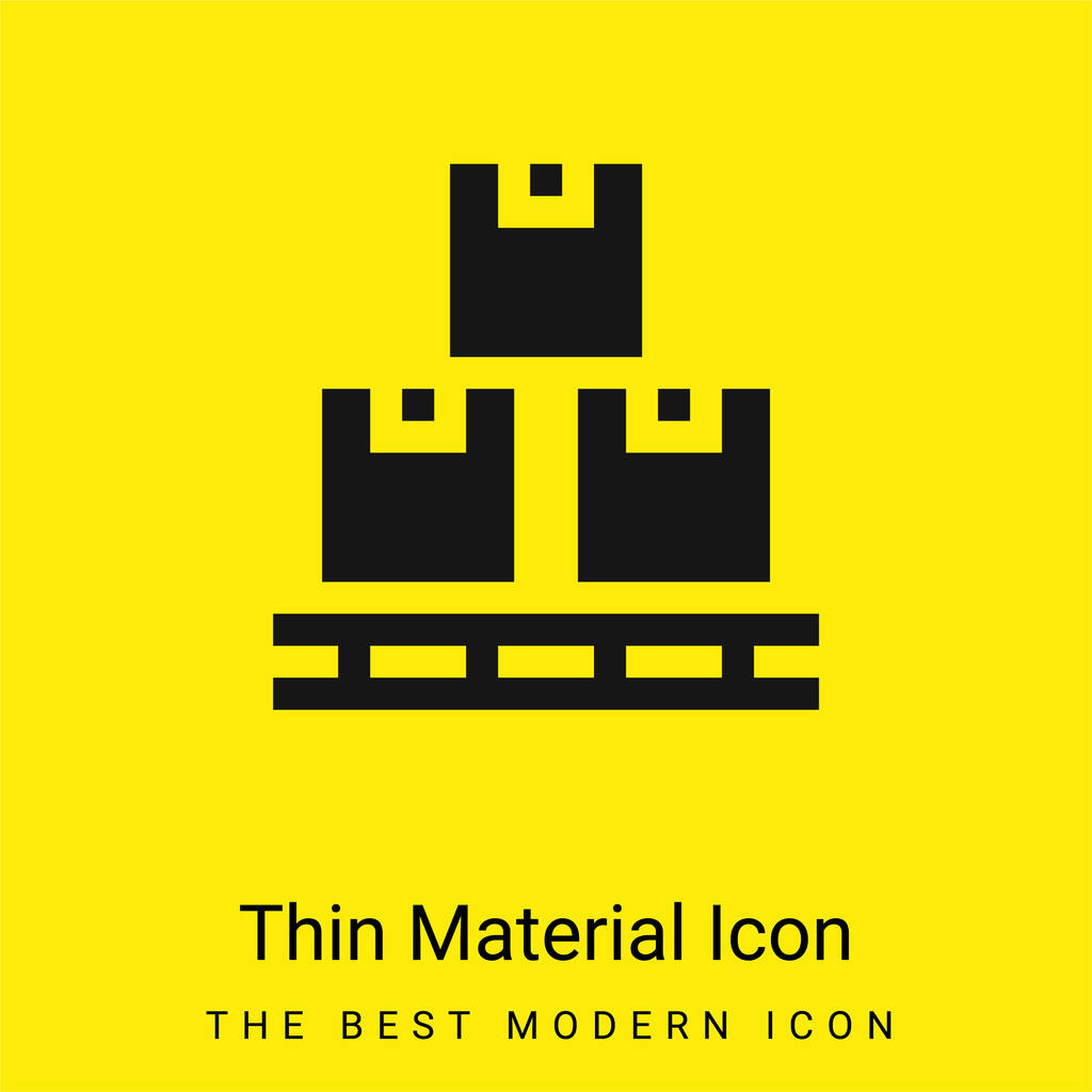 Box icona materiale giallo brillante minimo - Vettoriali, immagini