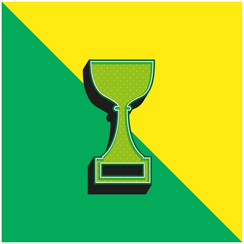 Кубок Премии Зеленый и желтый современный 3d векторный логотип - Вектор,изображение