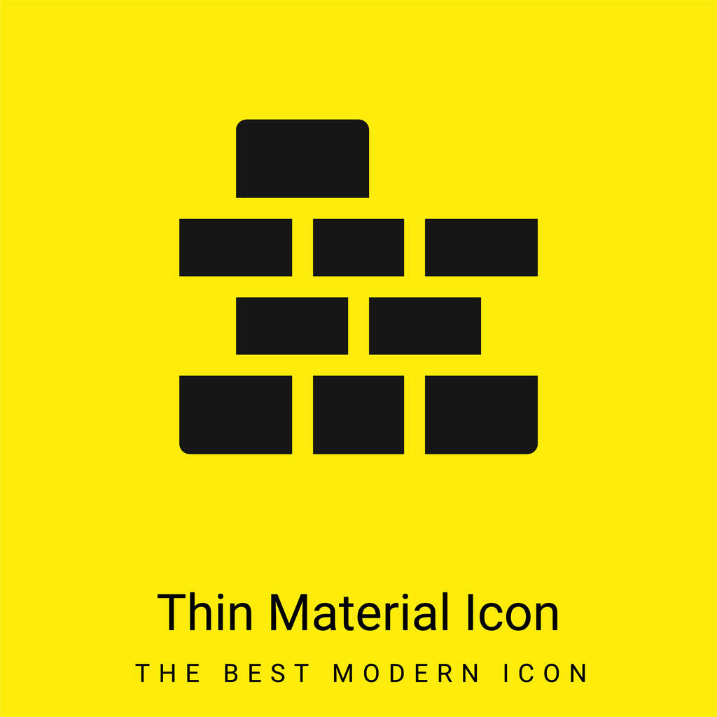 Brick Wall minimaal helder geel materiaal icoon - Vector, afbeelding