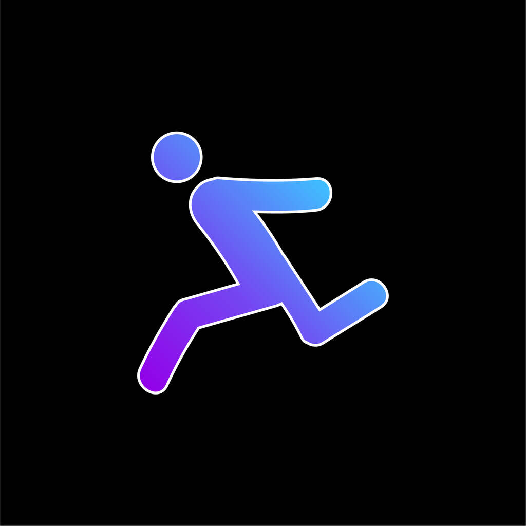 Atleta Correr icono de vector de gradiente azul - Vector, Imagen