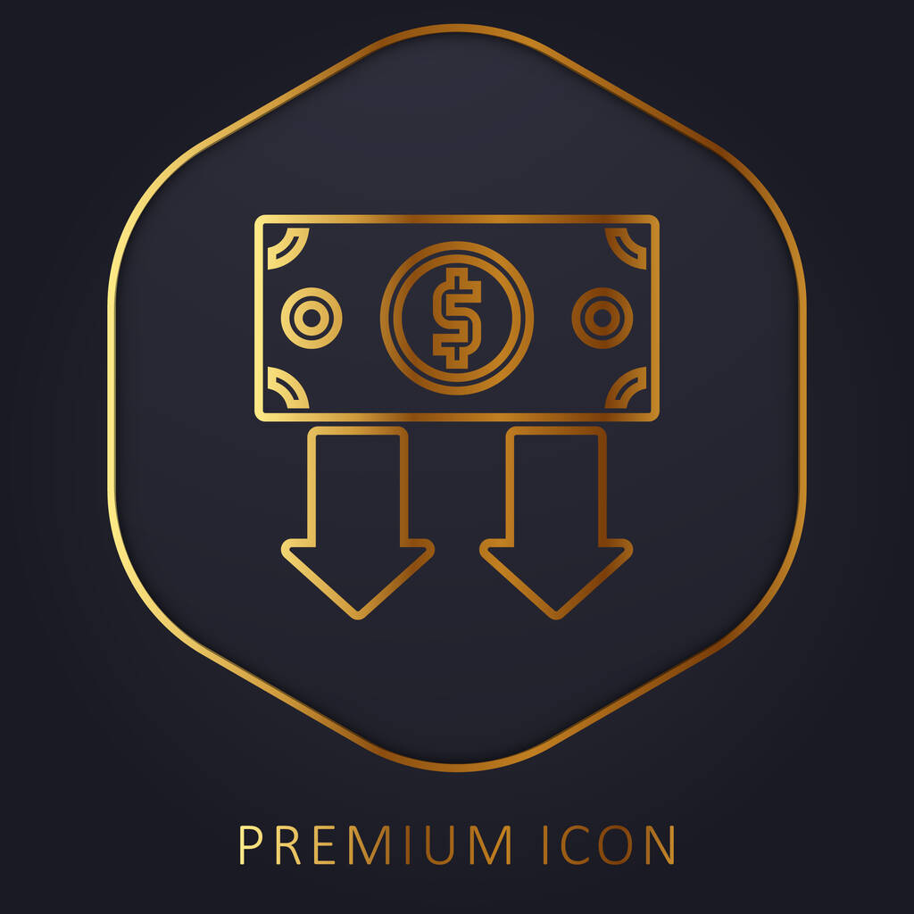 Bono de línea dorada logotipo premium o icono - Vector, Imagen