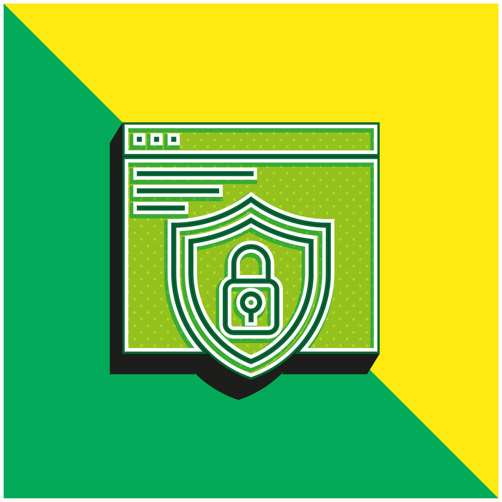 Grünes und gelbes modernes 3D-Vektorsymbol-Logo - Vektor, Bild