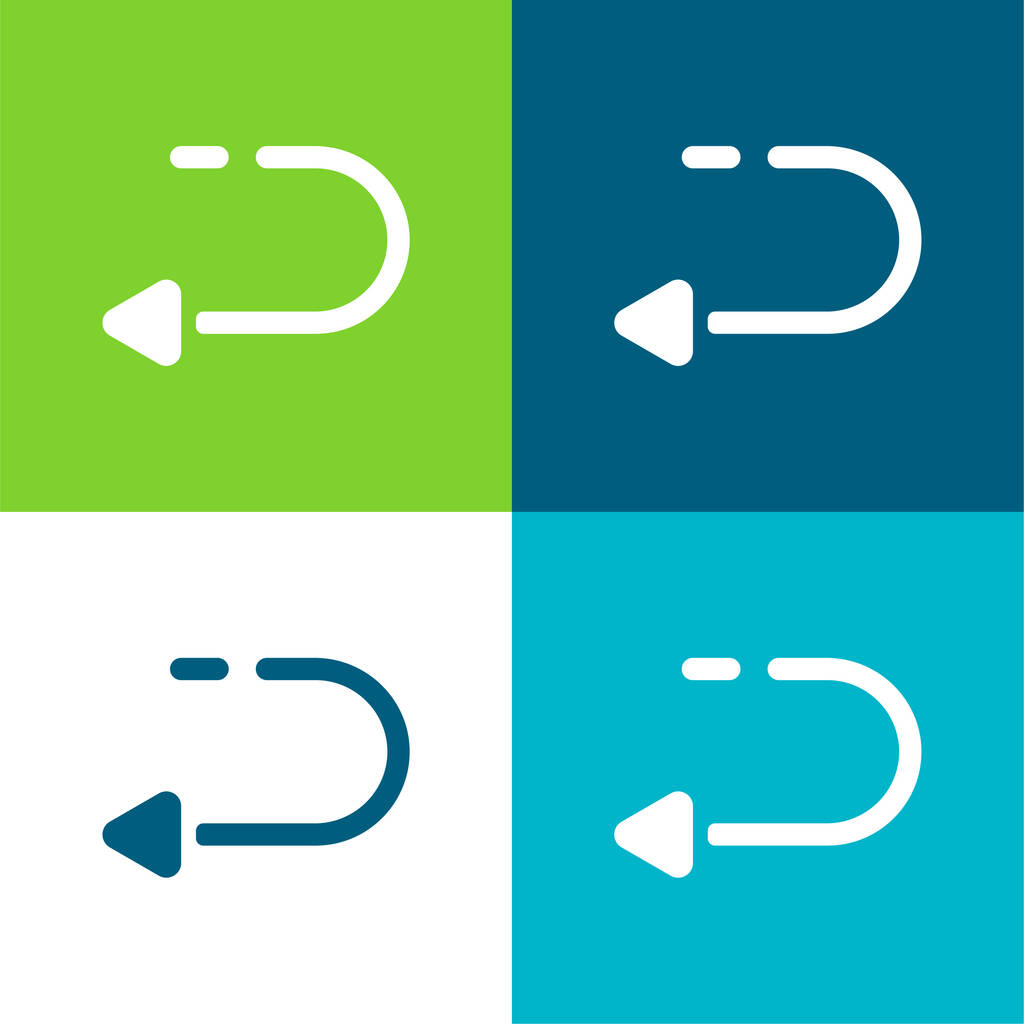 Indietro Set icona minimale a quattro colori piatto - Vettoriali, immagini