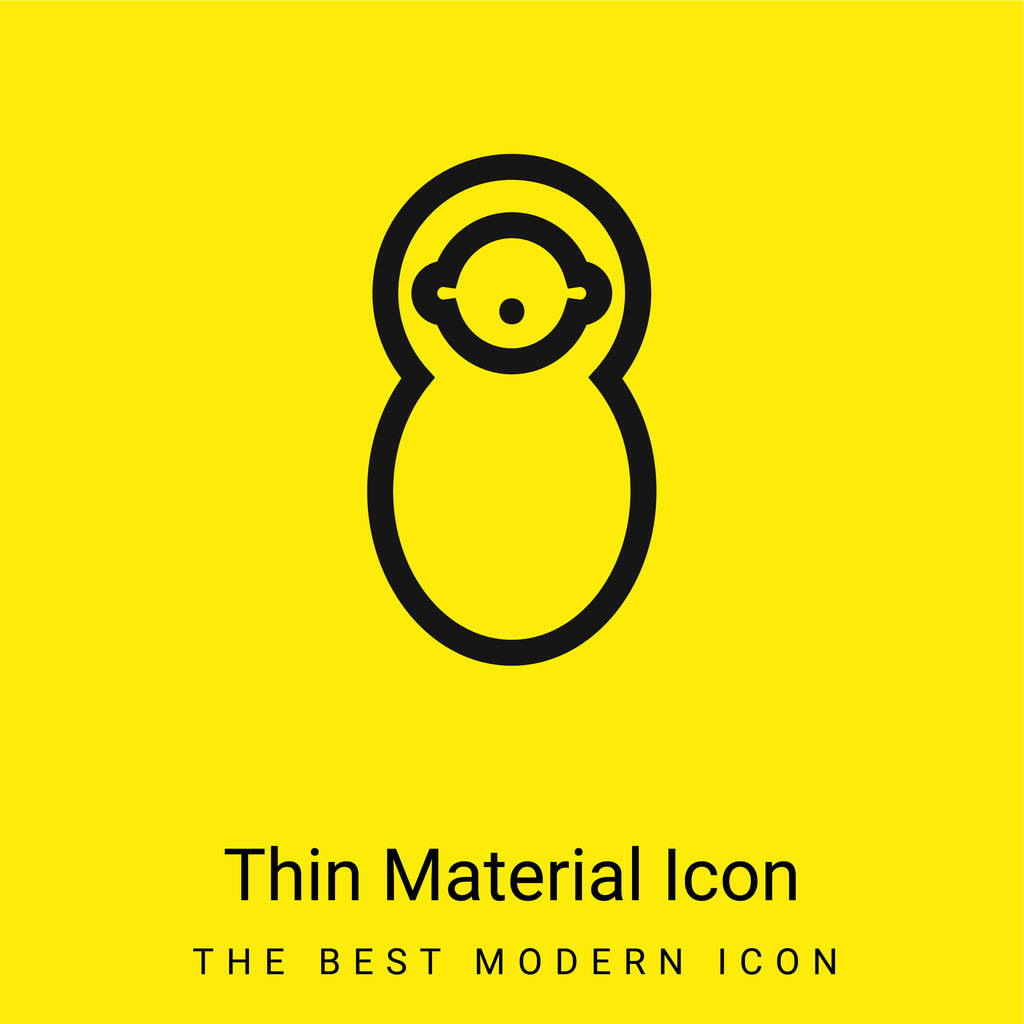 Bébé enveloppé dans l'icône minimale de matériel jaune vif Swaddle - Vecteur, image