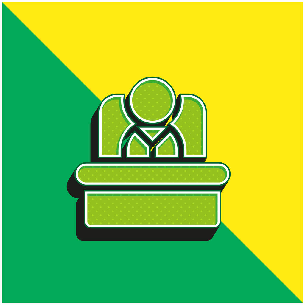 Patron Logo vectoriel 3D moderne vert et jaune - Vecteur, image
