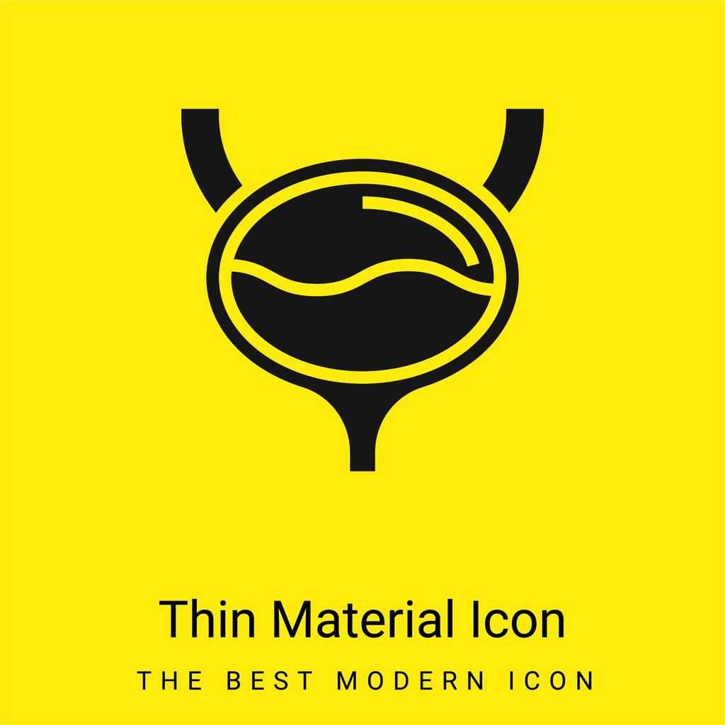 Bladder minimal bright yellow material icon - Vector, Image