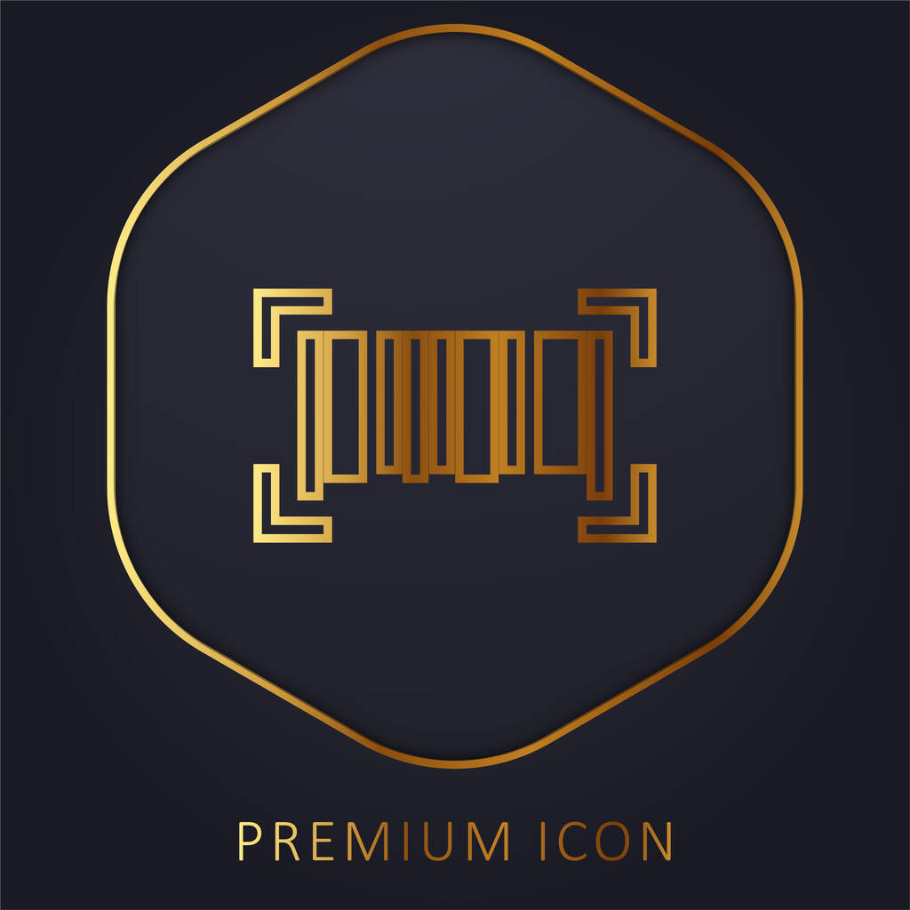Vonalkód arany vonal prémium logó vagy ikon - Vektor, kép