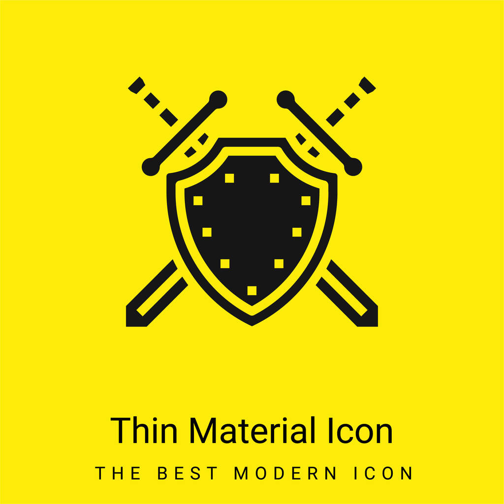 Antivirus minimal bright yellow material icon - Vector, Image
