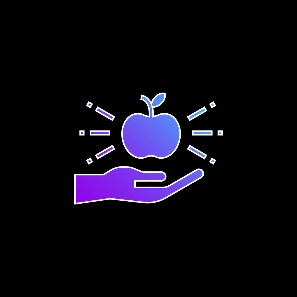 Ícone de vetor de gradiente azul Apple - Vetor, Imagem