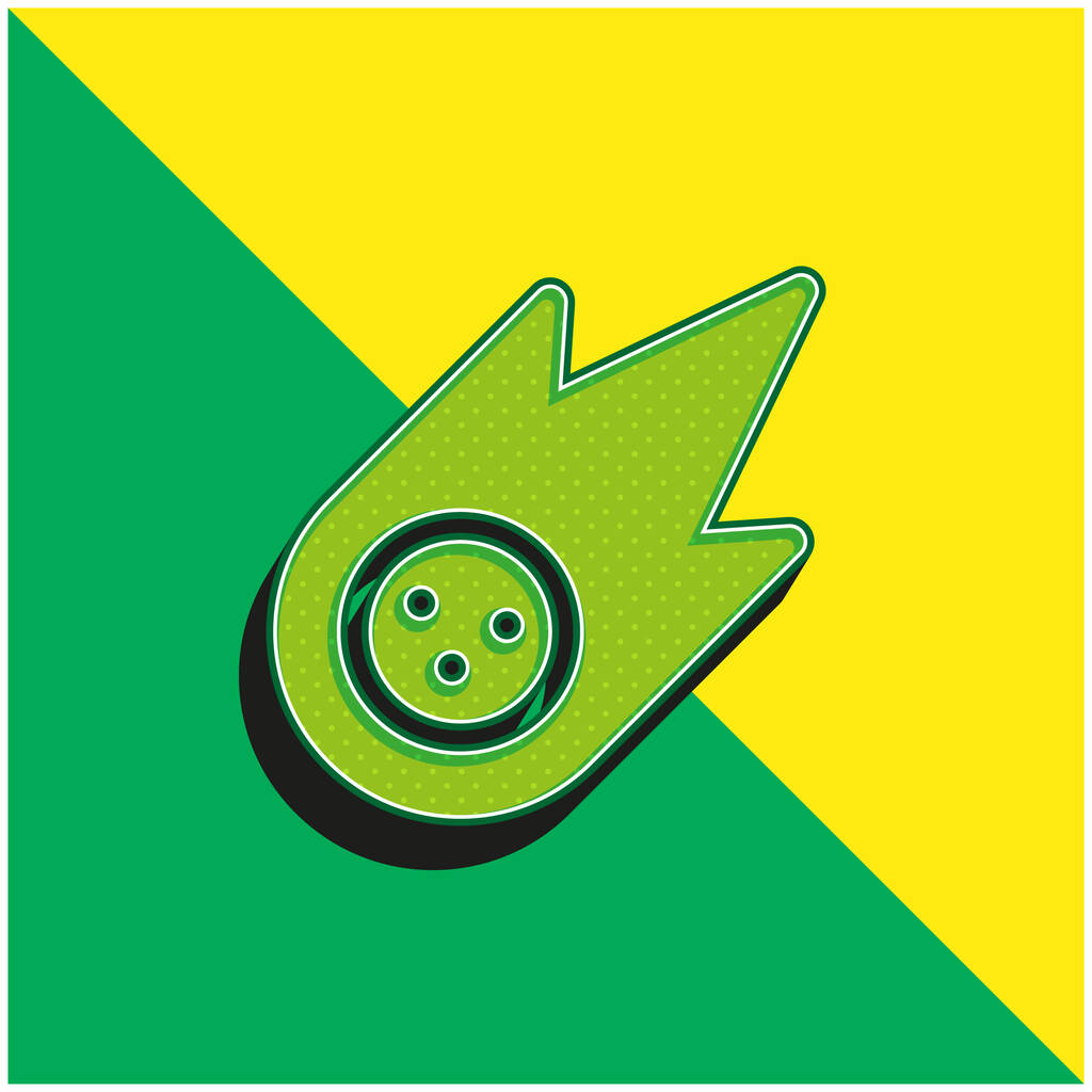 Asteroidi Vihreä ja keltainen moderni 3d vektori kuvake logo - Vektori, kuva