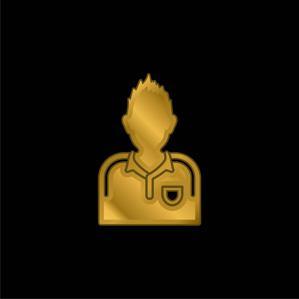 Giocatore di calcio atletico oro placcato icona metallica o logo vettore - Vettoriali, immagini