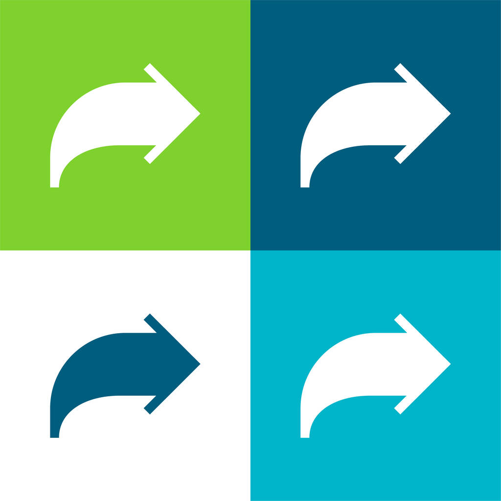 Flèche plat quatre couleurs minimum icône ensemble - Vecteur, image
