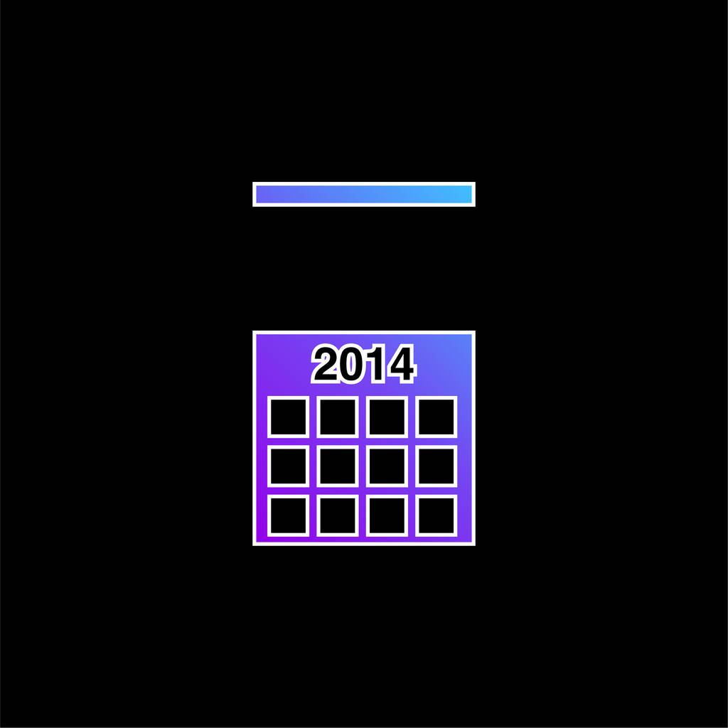 2014 Calendário de parede ícone de vetor gradiente azul - Vetor, Imagem