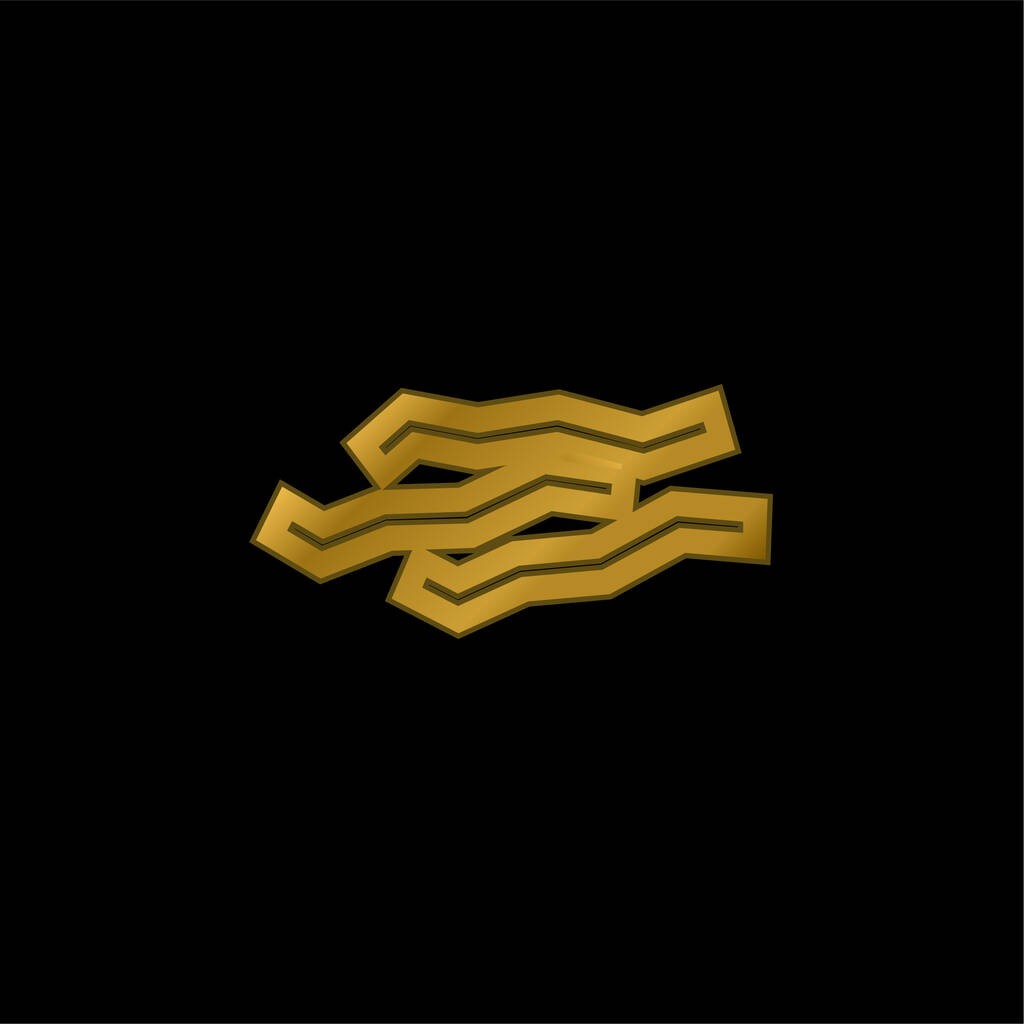 Bacon Strips Outline banhado a ouro ícone metálico ou vetor logotipo - Vetor, Imagem
