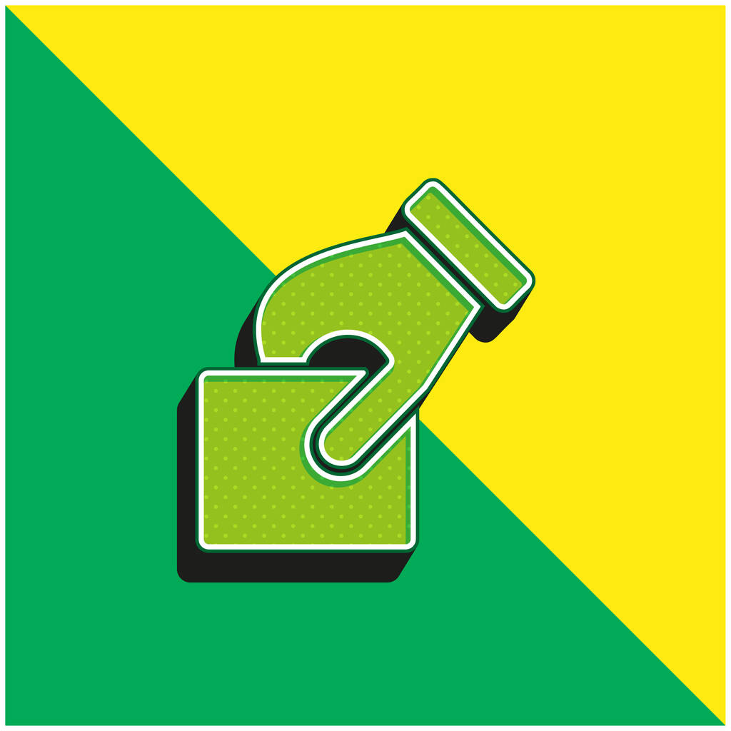 Бюллетень Зеленый и желтый современный 3d логотип - Вектор,изображение