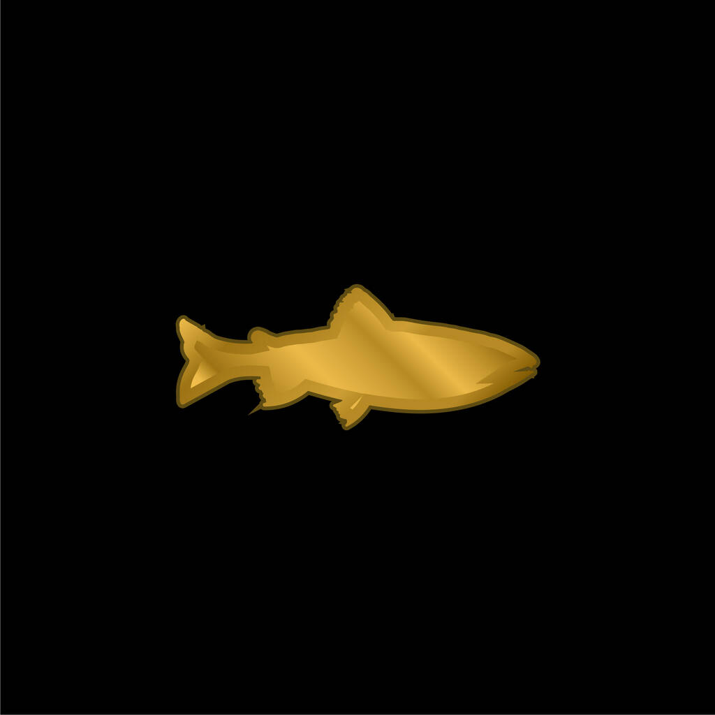 Amago Fish Shape επιχρυσωμένο μέταλλο εικονίδιο ή το λογότυπο διάνυσμα - Διάνυσμα, εικόνα