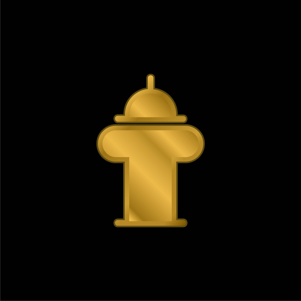 Grande Fireplug banhado a ouro ícone metálico ou vetor logotipo - Vetor, Imagem