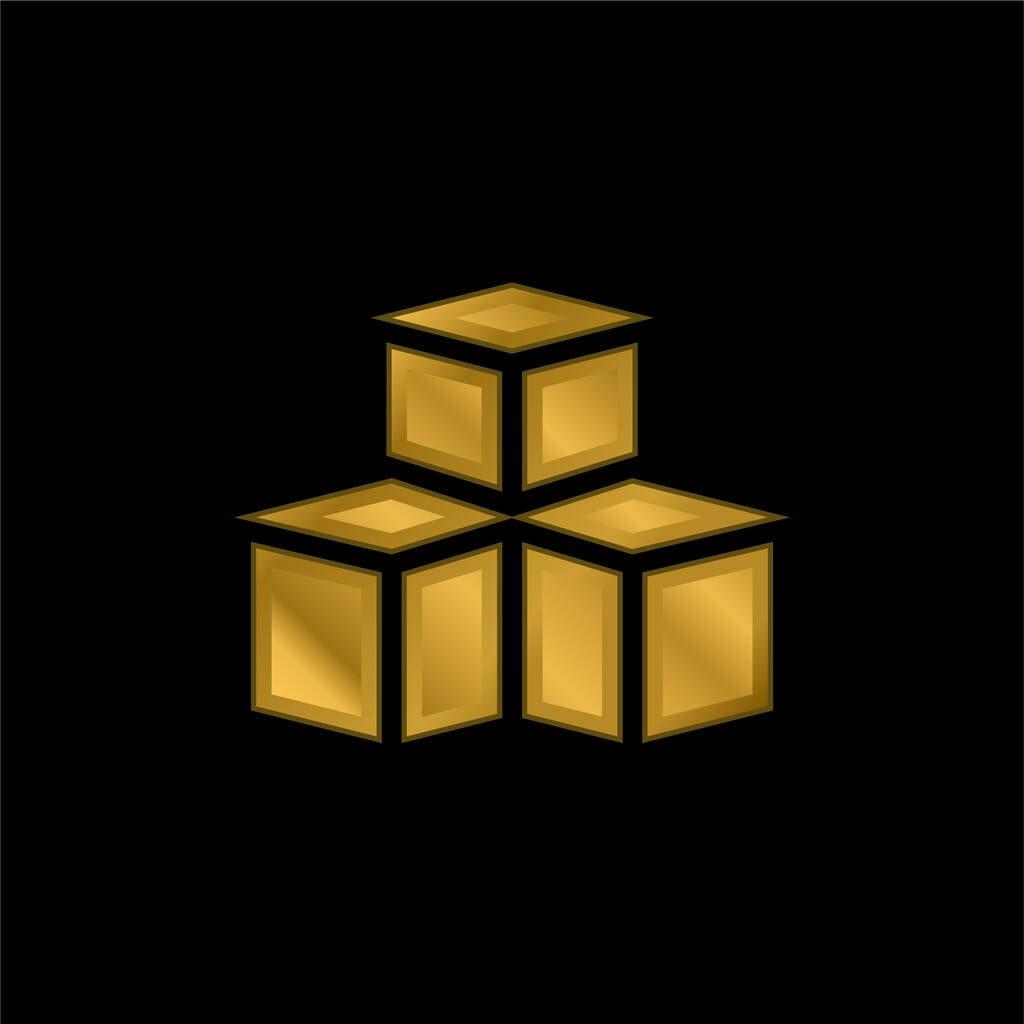 Modello 3d oro placcato icona metallica o logo vettoriale - Vettoriali, immagini