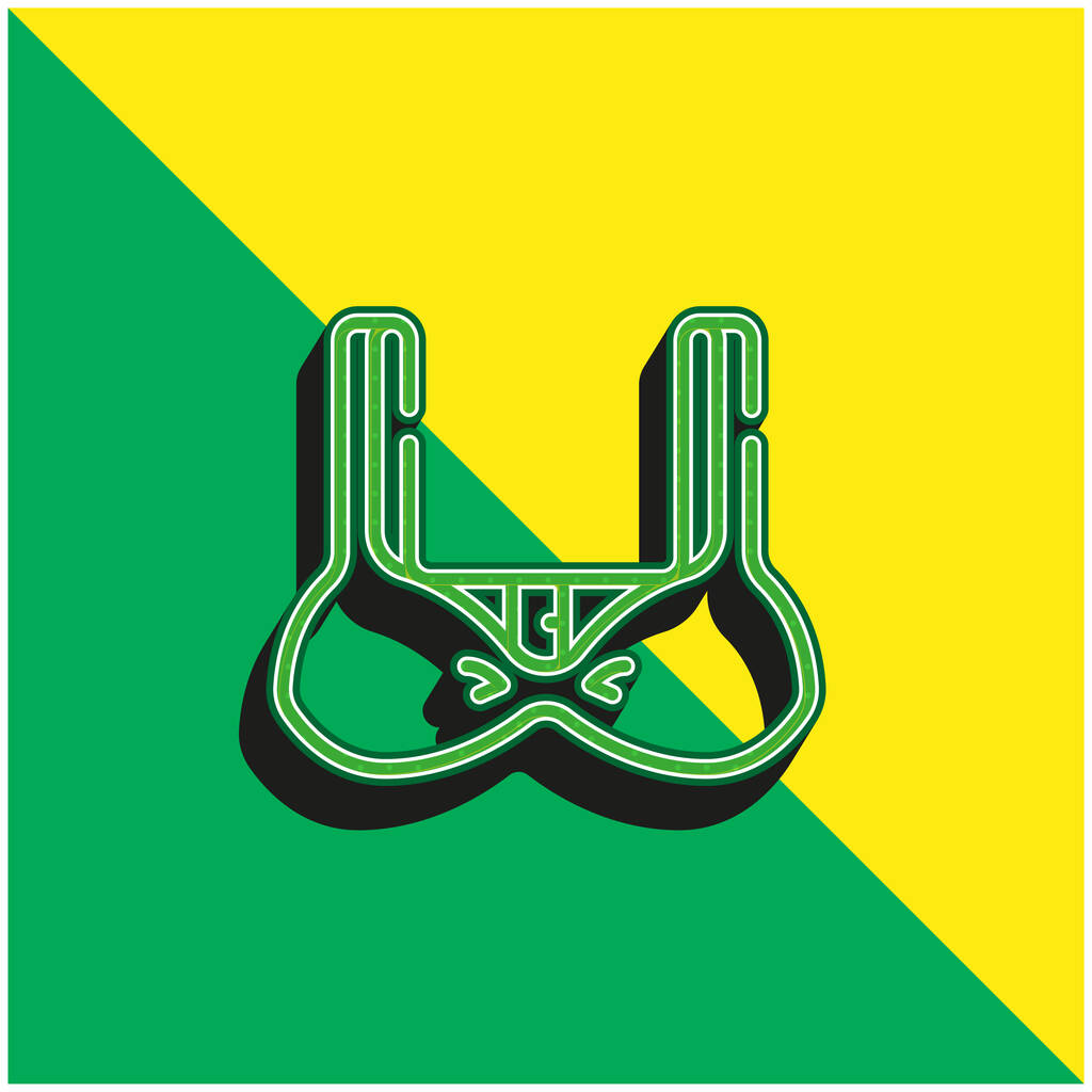 Браслет зеленый и желтый современный трехмерный векторный логотип - Вектор,изображение