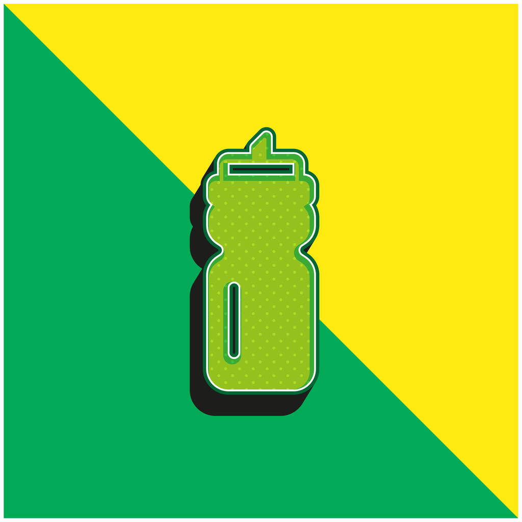 Pullo Vihreä ja keltainen moderni 3d vektori kuvake logo - Vektori, kuva