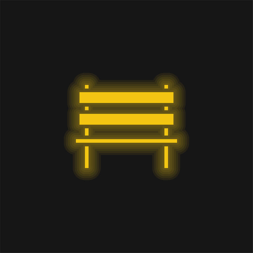 Banco amarillo brillante icono de neón - Vector, Imagen