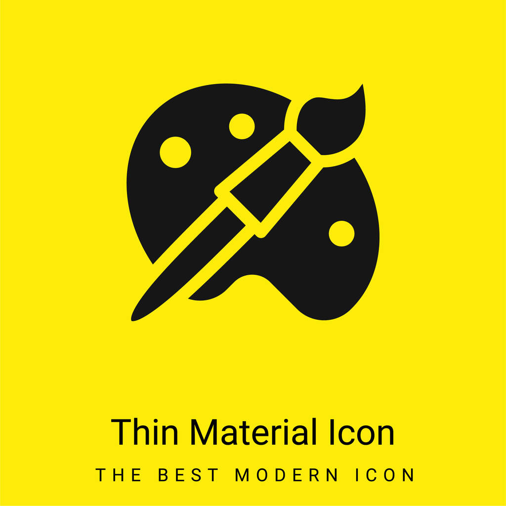 Artist Tools minimális fényes sárga anyag ikon - Vektor, kép