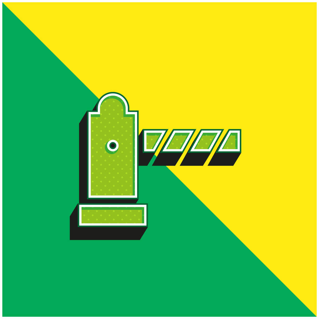 Barriere Grünes und gelbes modernes 3D-Vektorsymbol-Logo - Vektor, Bild