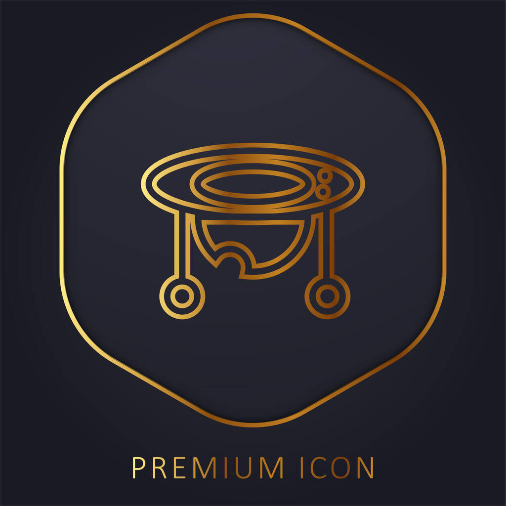 Baby Walker golden line premium logo or icon - Vector, Image