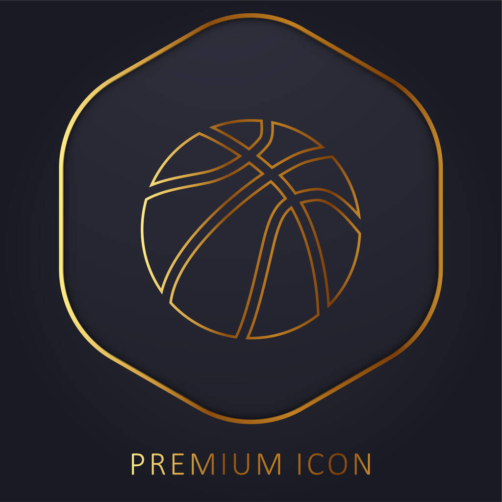 Ball Of Basketball gouden lijn premium logo of pictogram - Vector, afbeelding