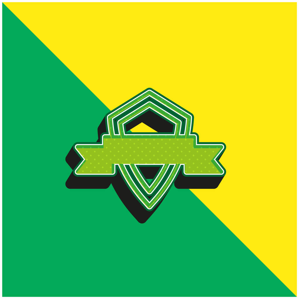 Jelvény Zöld és sárga modern 3D vektor ikon logó - Vektor, kép