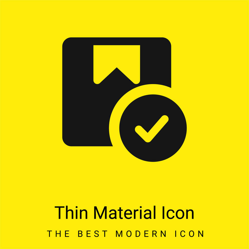 Hyväksytty minimaalinen kirkkaan keltainen materiaali kuvake - Vektori, kuva
